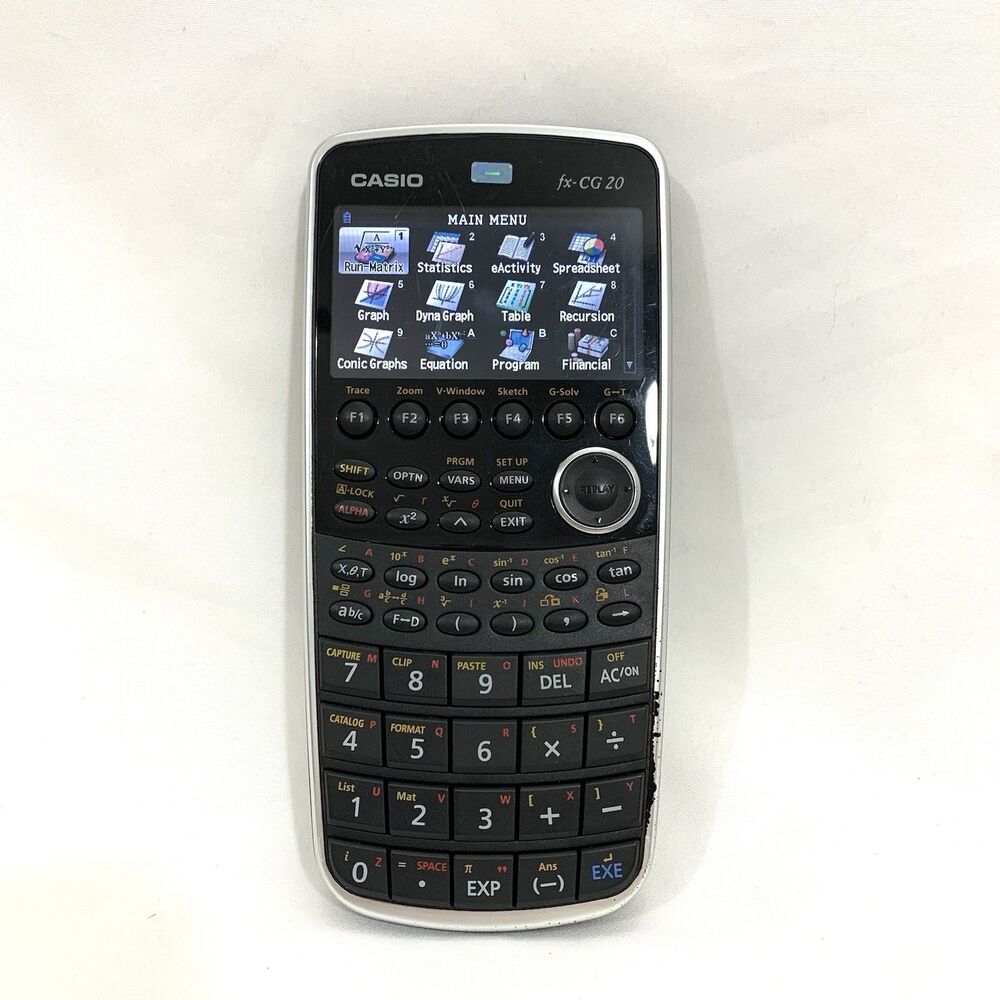 Casio FX-CG20 Color Graphing Calculator Black Used Fully Functioning W/Cover
